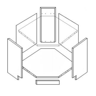 PKK456R Alanurkkakaappi, sokkelilla, 870x1006x568