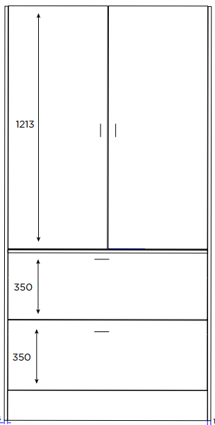 Aamiaiskaappi 100cm, korkeus 1920mm - Image 4