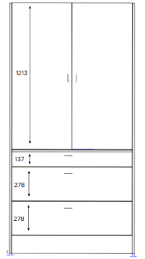 Aamiaiskaappi 100cm, korkeus 1920mm - Image 3